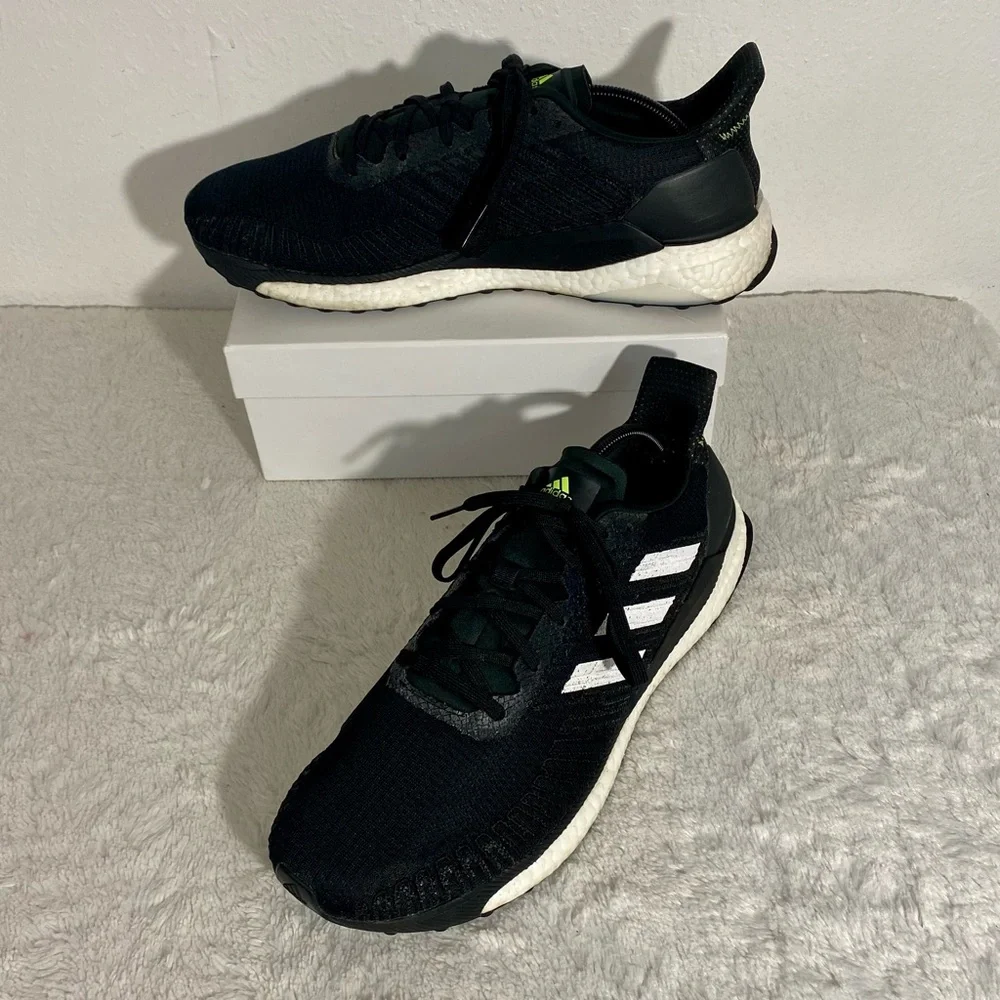 Adidas SolarBoost 19 Black White Running Shoes Men’s Size 13 - Picture 1 of 12